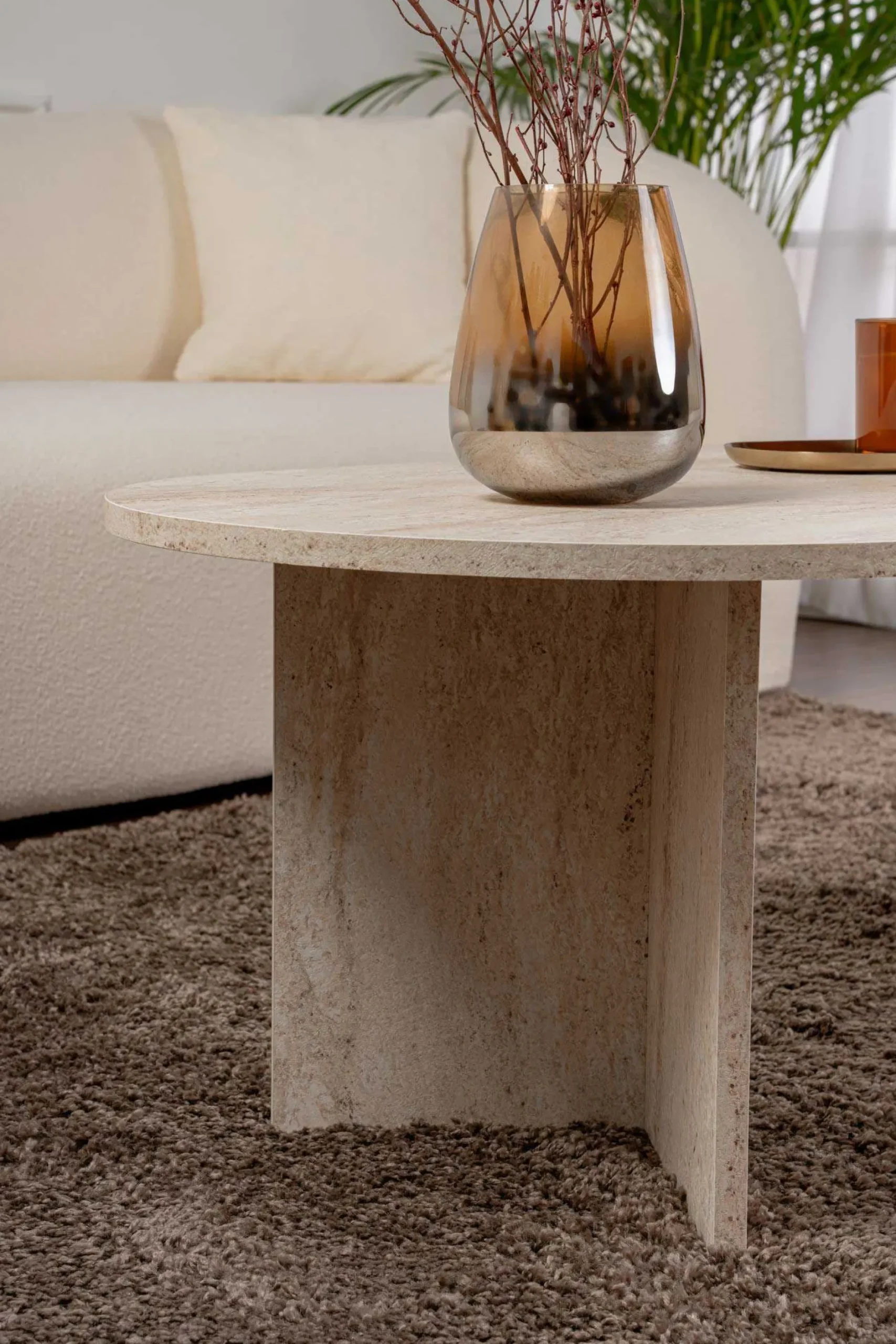 Sable Couchtisch | 100 % MELAMIN | Travertin