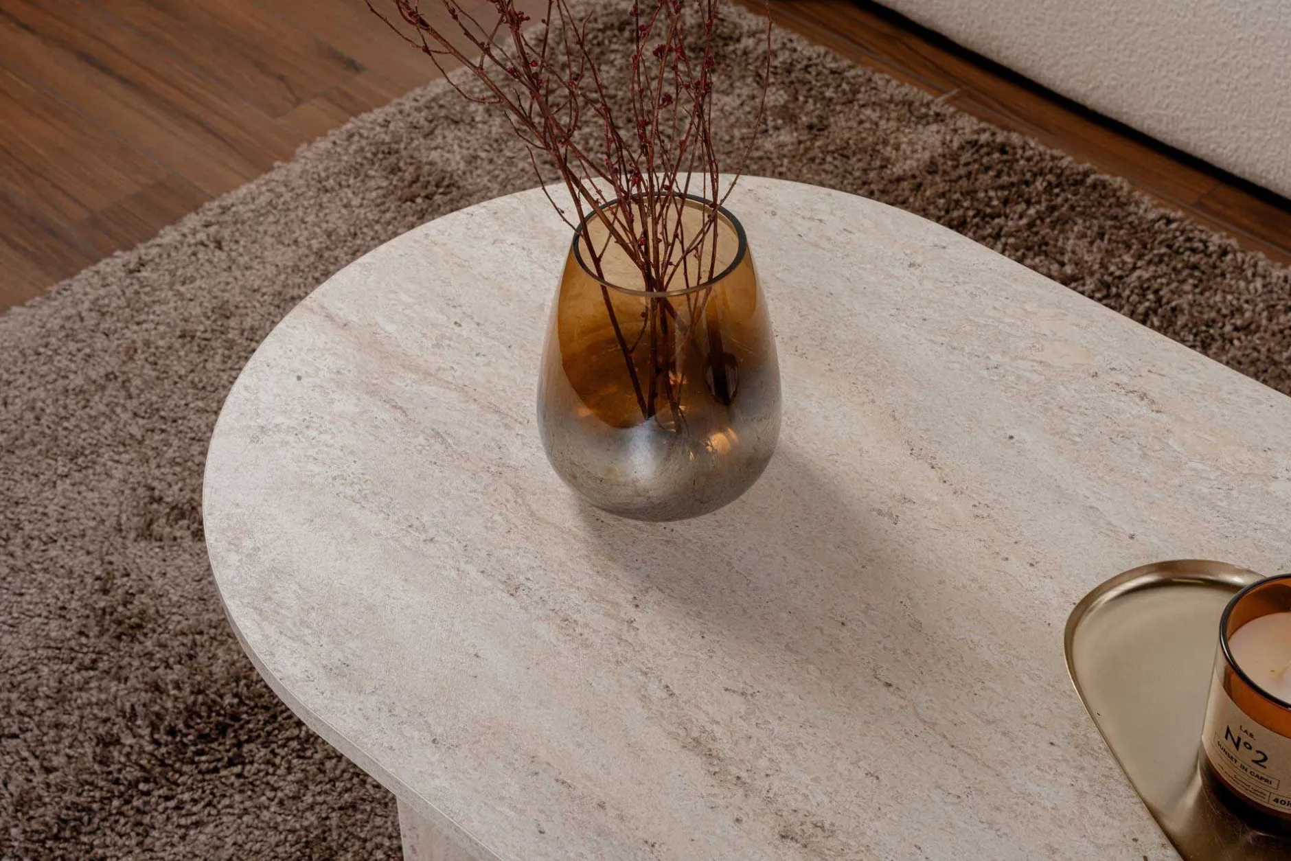 Sable Couchtisch | 100 % MELAMIN | Travertin