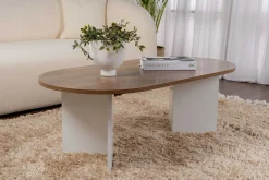 Sable Couchtisch | 100 % MELAMIN | Walnuss, Weiß