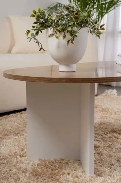 Sable Couchtisch | 100 % MELAMIN | Walnuss, Weiß