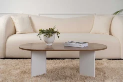 Sable Couchtisch | 100 % MELAMIN | Walnuss, Weiß