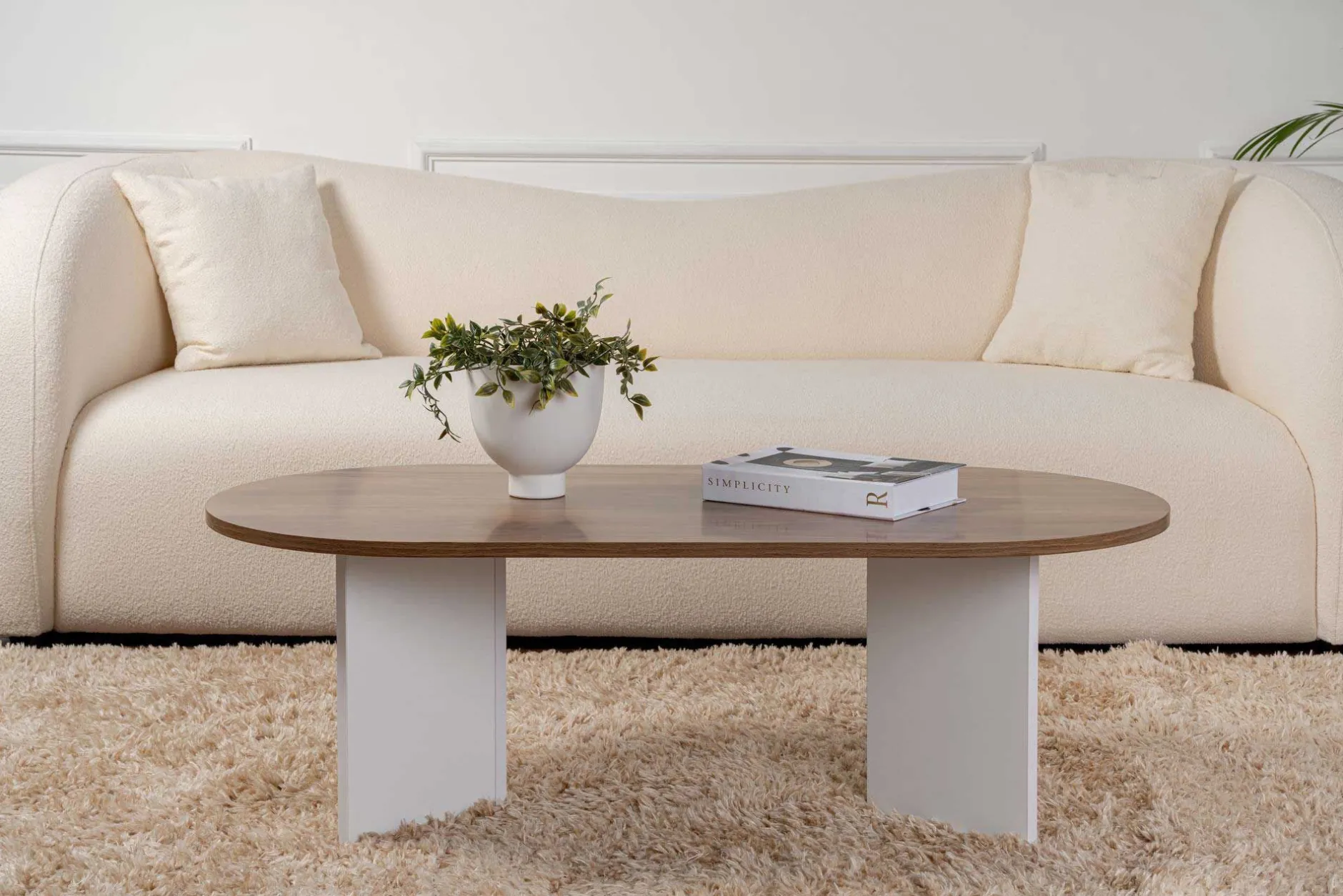 Sable Couchtisch | 100 % MELAMIN | Walnuss, Weiß
