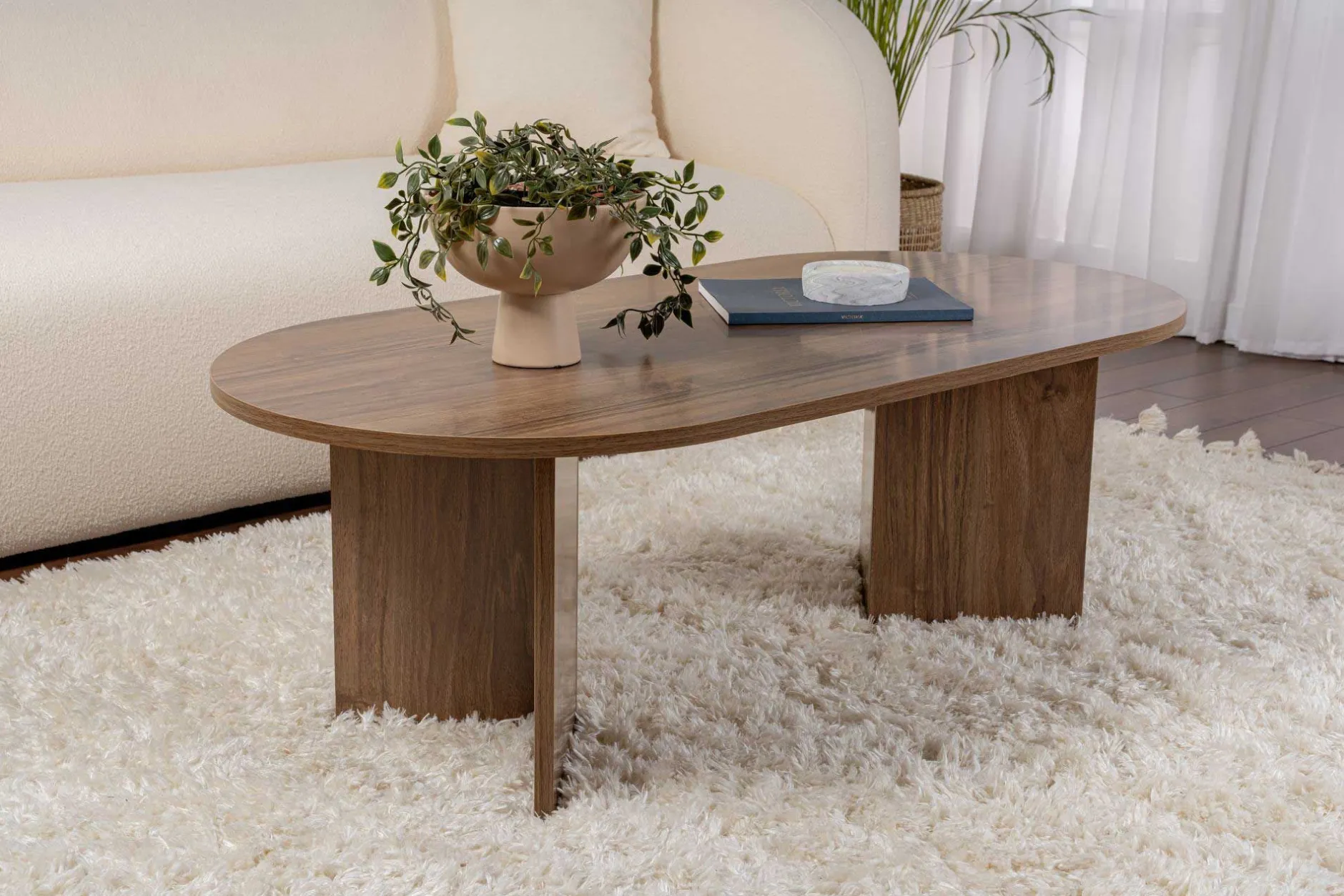 Sable Couchtisch | 100 % MELAMIN | Walnuss