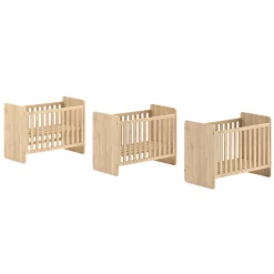 SammieBabyzimmer : Ausziehbares Bett, Kommode mit Wickeltisch - Eichendekor