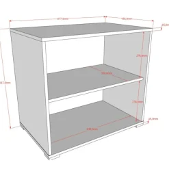 Sammie Halbhohes Bett 90x200cm - mit Schreibtisch und Bücherregal - weiß