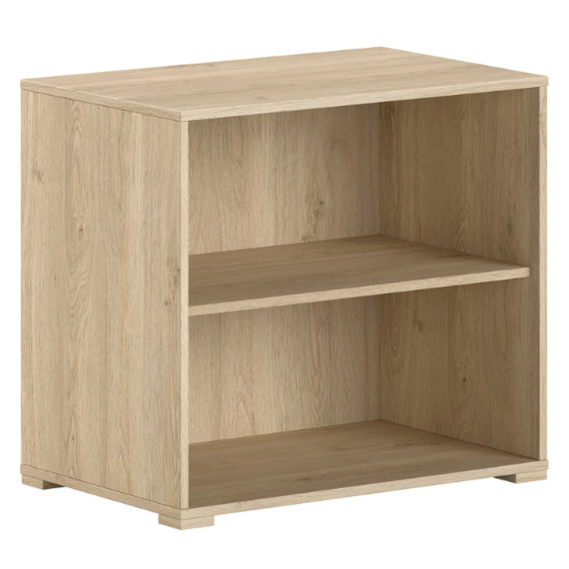 Sammie Halbhohes Bett 90x200cm - mit Schreibtisch und Bücherregalen - Eiche Dekor