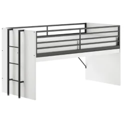 Sammie Halbhohes Bett 90x200cm - mit Schreibtisch - weiß