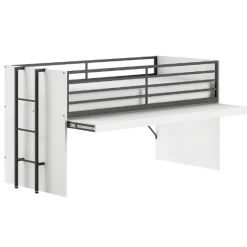 Sammie Halbhohes Bett 90x200cm - mit Schreibtisch - weiß