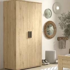 Sammie Kleiderschrank - 100x59x199cm - 2 Türen - Eiche Dekor