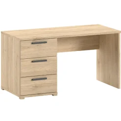Sammie Schreibtisch - 140x65x74cm - mit drei Schubladen - Eiche Dekor