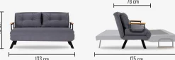 Sando 2-Sitzer-Schlafsofa | Metallrahmen | Petrolgrün