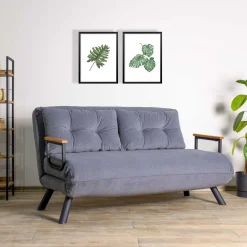 Sando 2-Sitzer-Schlafsofa | Metallrahmen | Grau