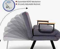 Sando 1-Sitzer-Schlafsofa | Metallrahmen | Grau