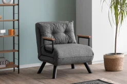 Sando 1-Sitzer-Schlafsofa | Metallrahmen | Hellgrau