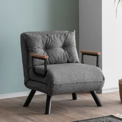 Sando 1-Sitzer-Schlafsofa | Metallrahmen | Hellgrau