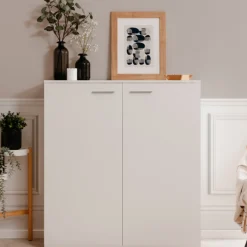 Satinweißer Schuhschrank