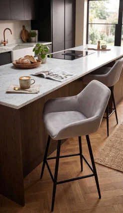 Satz von 2 Barhockern Amman 65cm - grau