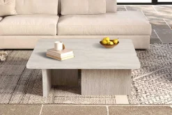 Satz von 2 Couchtischen Arallo - 120x120x38cm - Travertin