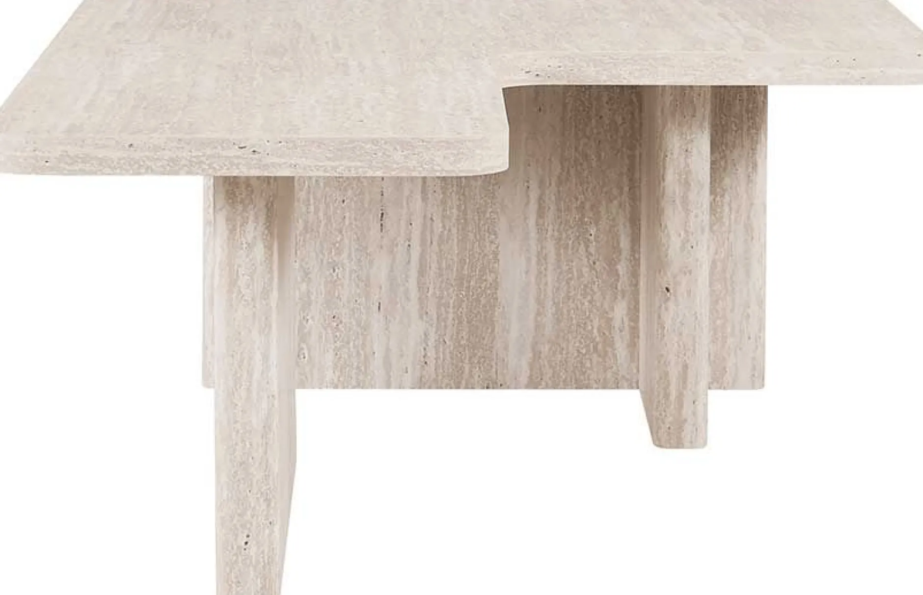 Satz von 2 Couchtischen Arallo - 120x120x38cm - Travertin