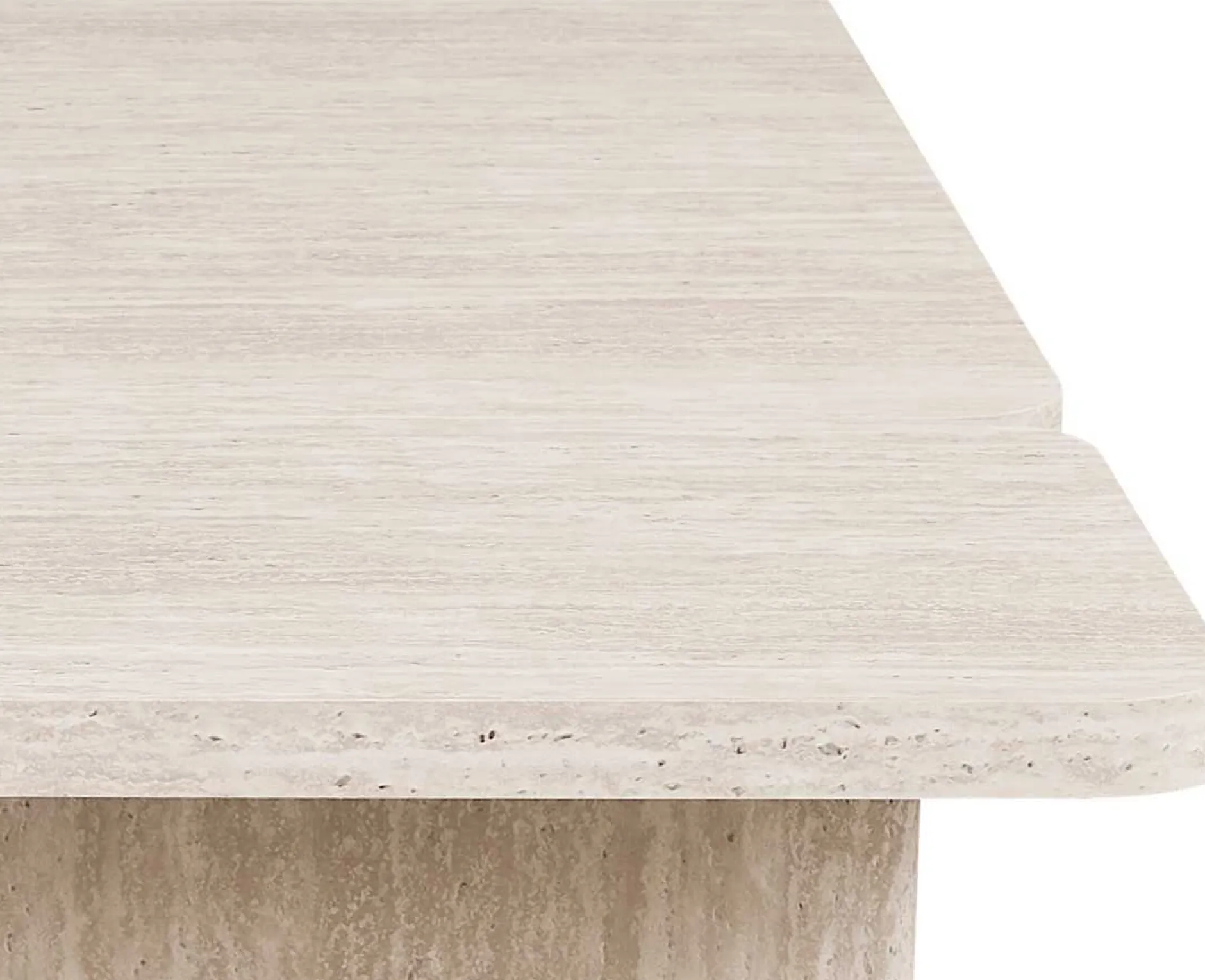 Satz von 2 Couchtischen Arallo - 120x120x38cm - Travertin