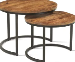 Satz von 2 Couchtischen Gaja-Magnolienholz