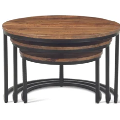 Satz von 3 Couchtischen Gaja-Magnolienholz