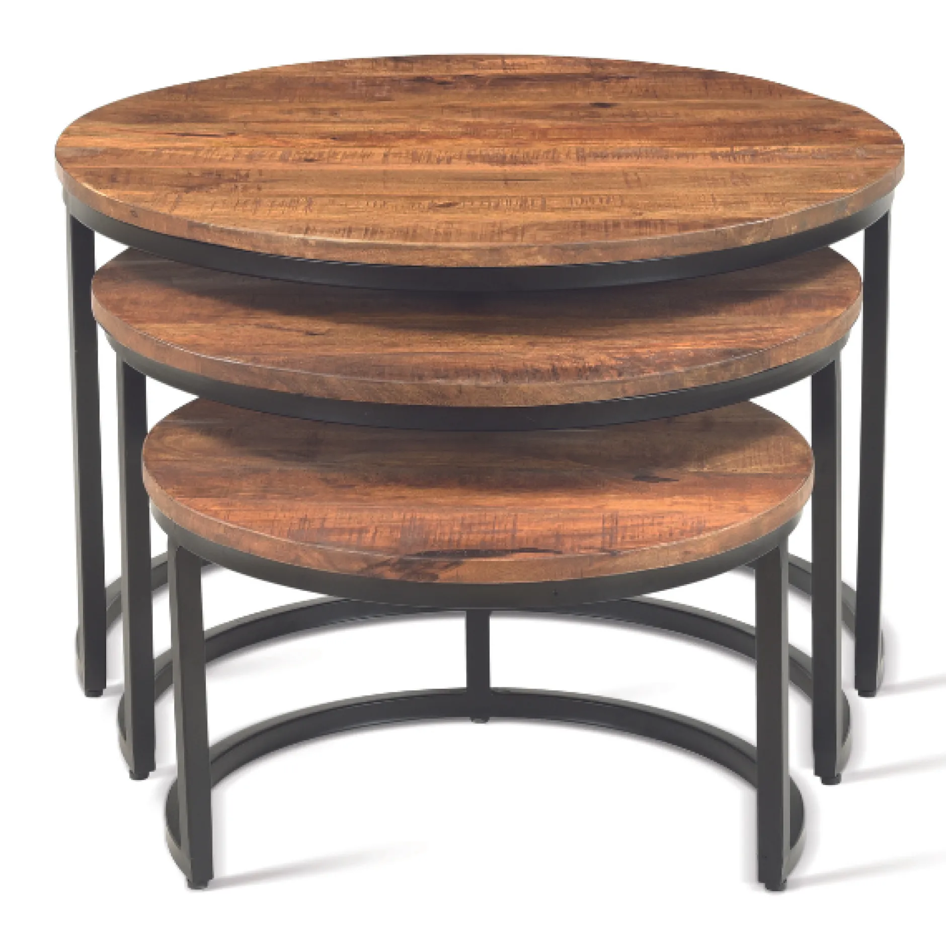 Satz von 3 Couchtischen Gaja-Magnolienholz