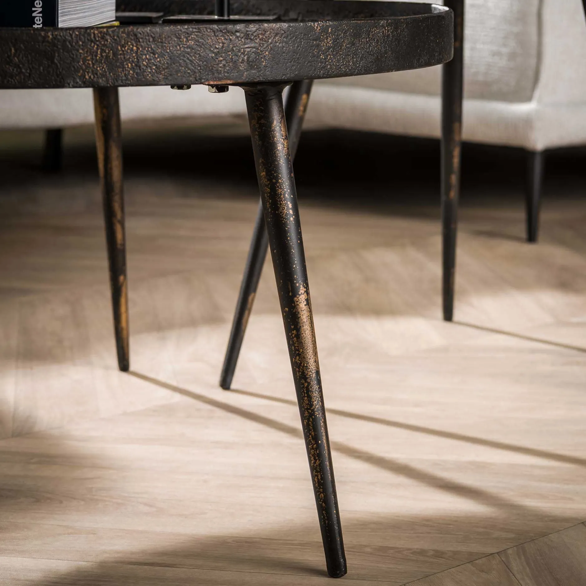 Satz von 2 Couchtischen Lima ø76 industriell - grau