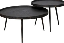 Satz von 2 Couchtischen Lima ø76 industriell - grau