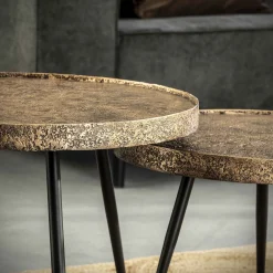 Satz von 2 Couchtischen Pomi - Bronze antik
