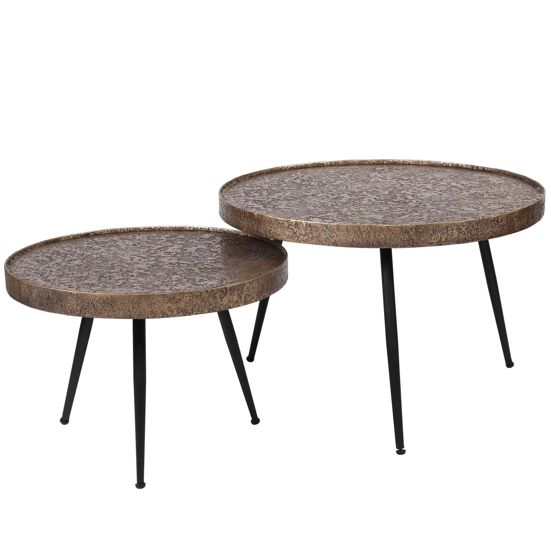 Satz von 2 Couchtischen Pomi - Bronze antik