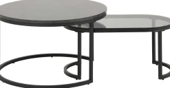 Satz von 2 Couchtischen Spiro - schwarz/grau