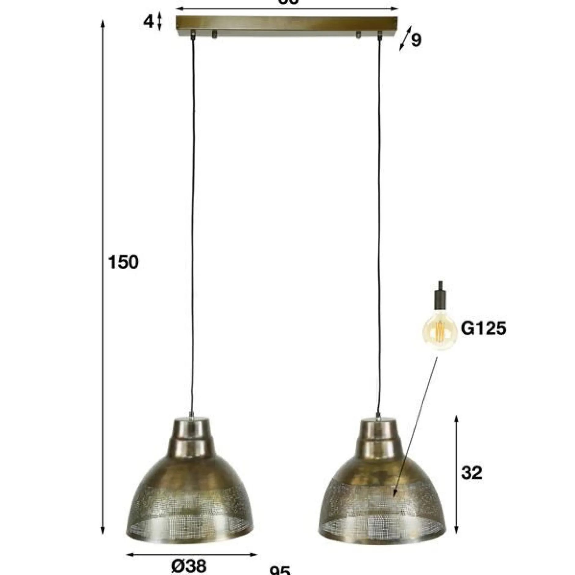 Scarletta Hängelampe ø38 cm-antike Bronze