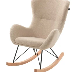Schaukelstuhl Rocky - 96x75x101cm - beige Bouclé-Stoff