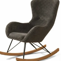 Schaukelstuhl Rocky - 96x75x101 cm - Bouclé/anthrazit