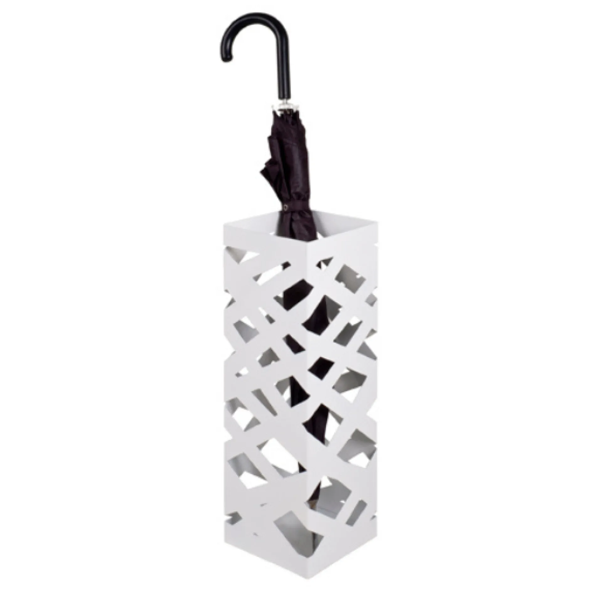 Schirmständer Pamela - 16x16x48 cm - Weiß/Metall