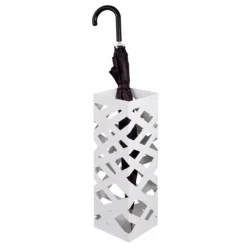 Schirmständer Pamela - 16x16x48 cm - Weiß/Metall