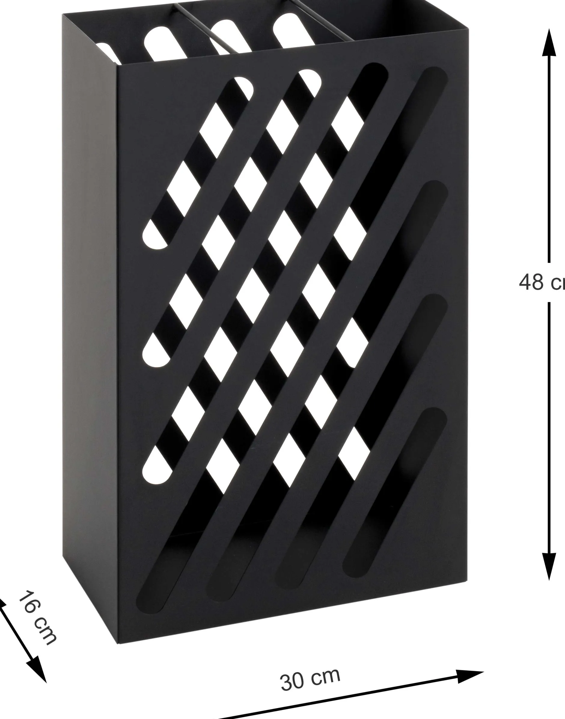Schirmständer | 30 x 16 x 48 cm | Schwarz