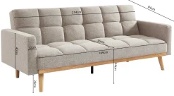 Schlafsofa Adana | 214 x 84 x 84 cm | Beige