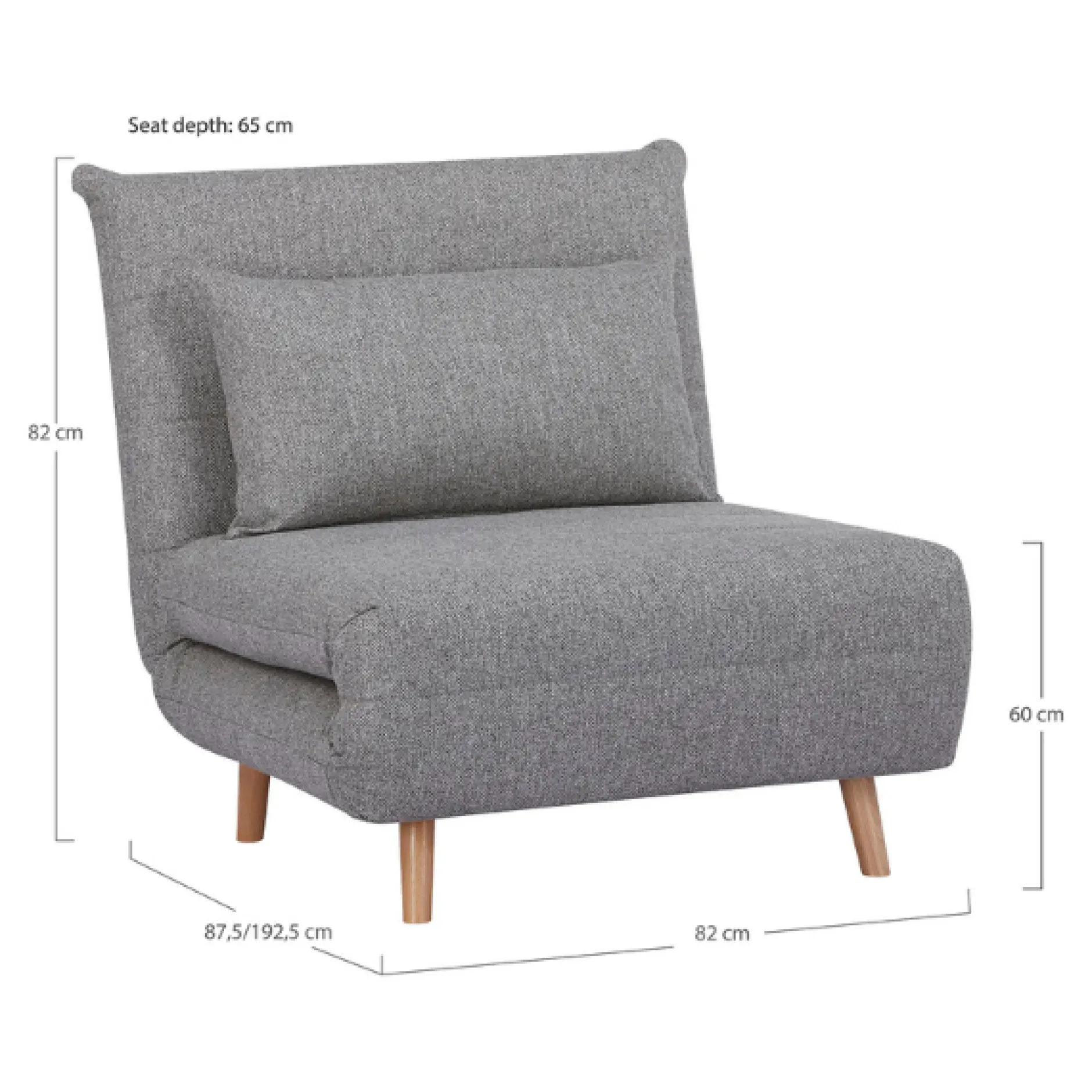 Schlafsofa Marlow - 87x82x82cm - grau