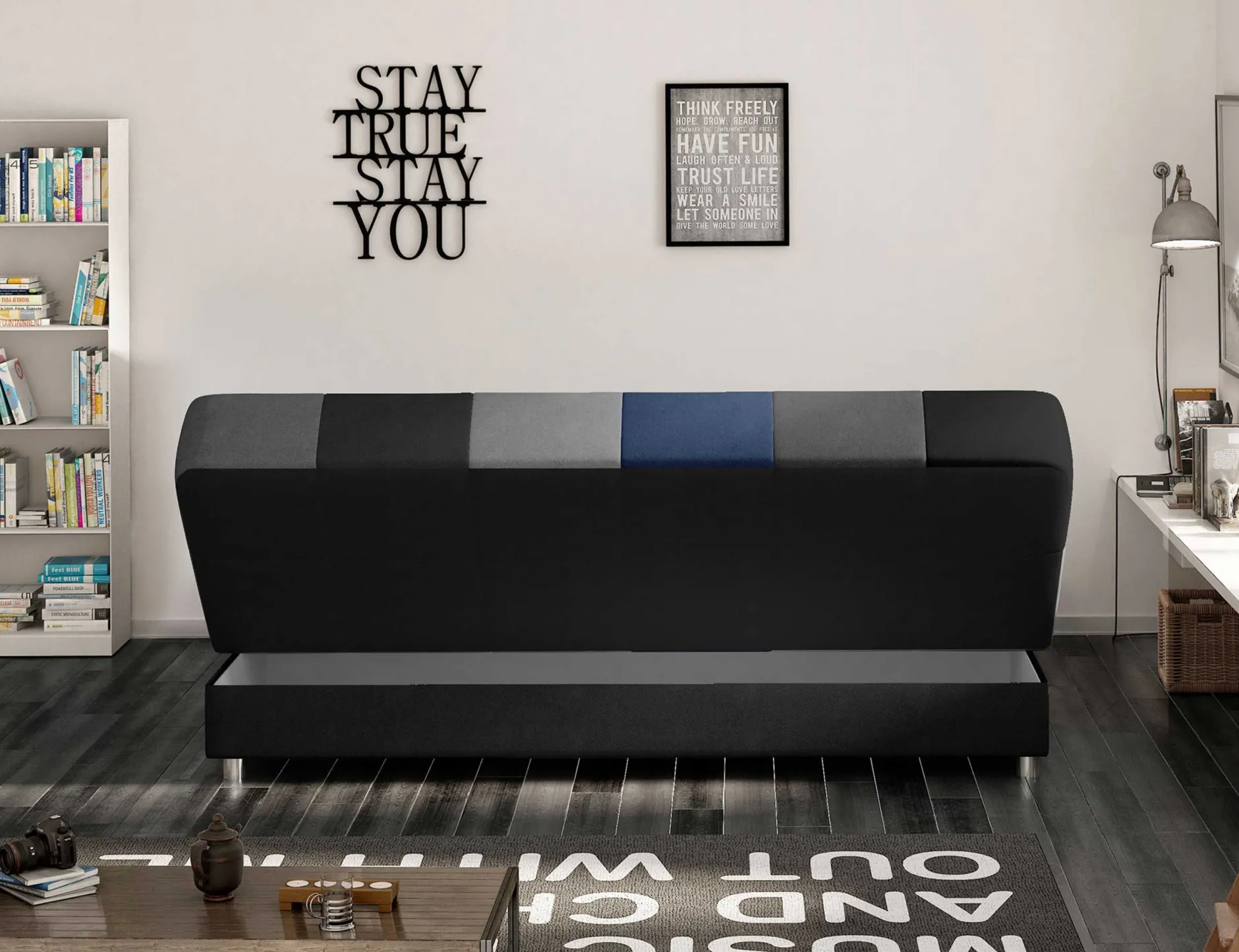 Schlafsofa Massimo | 90 x 190 cm | Blau