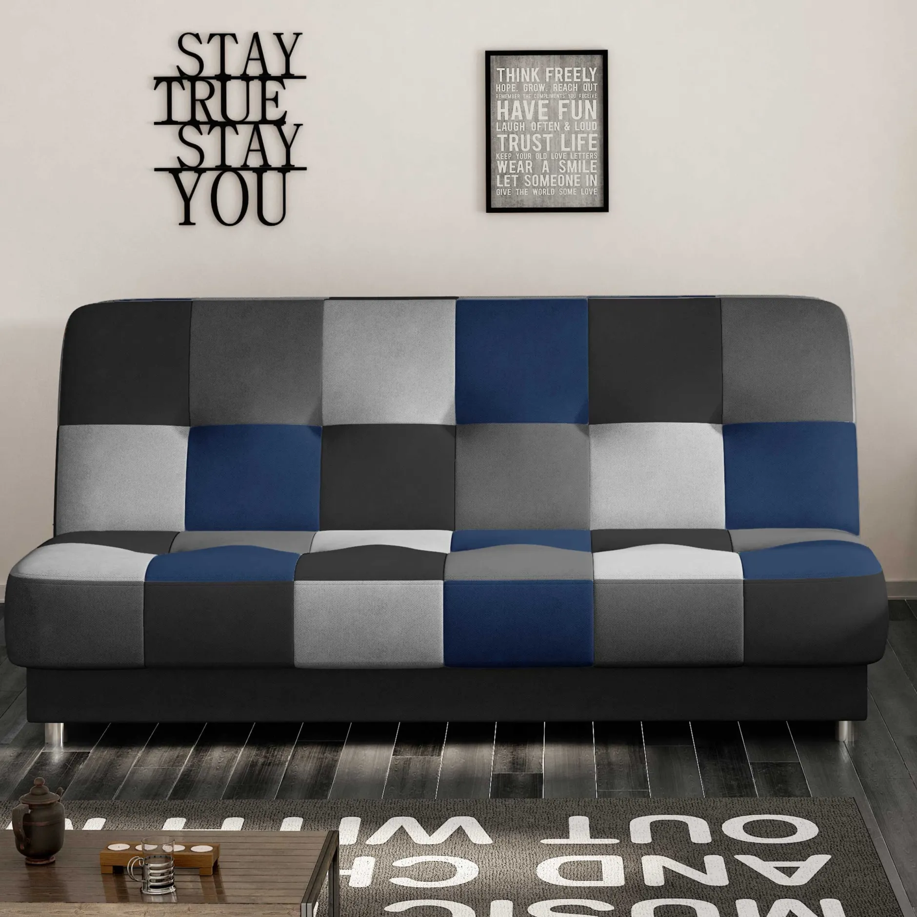 Schlafsofa Massimo | 90 x 190 cm | Blau