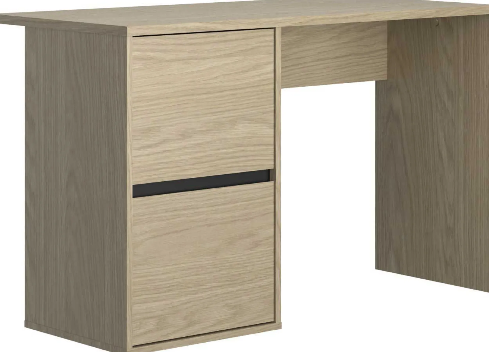 Schlafzimmer Nael: Doppelbett 140x190, Schreibtisch, Bücherregal, Kleiderschrank - Eiche Dekor/schwarz