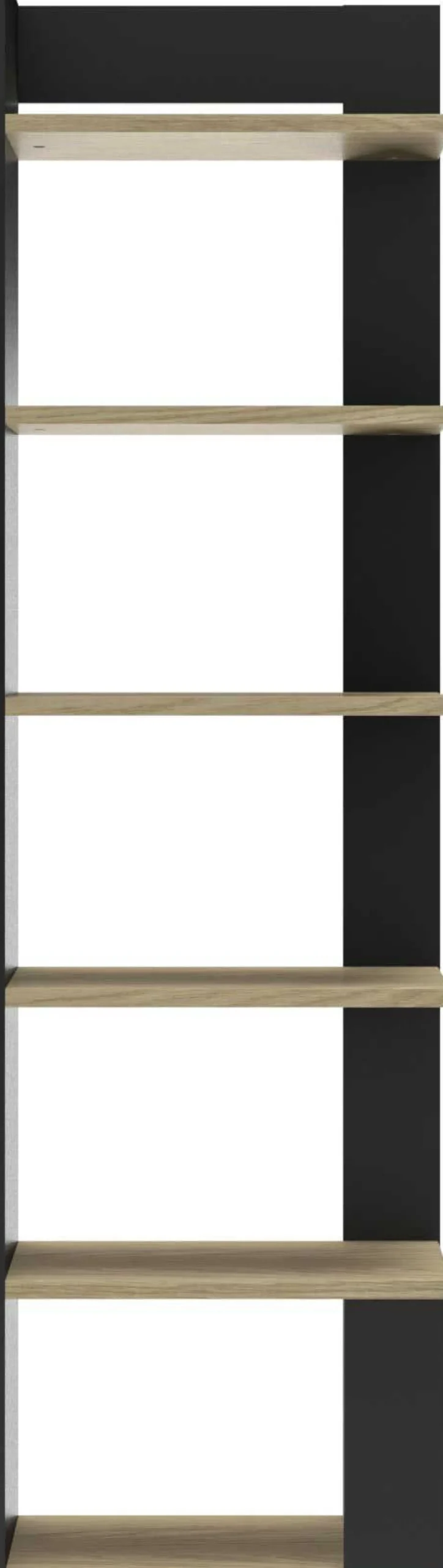 Schlafzimmer Nael: Doppelbett 140x190, Schreibtisch, Bücherregal, Kleiderschrank - Eiche Dekor/schwarz