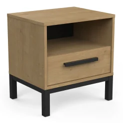 Schlafzimmerset Craig | Doppelbett, Nachttisch, Kleiderschrank, Kommode | Oak Matte Black