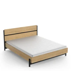 Schlafzimmerset Craig | Doppelbett, Nachttisch, Kleiderschrank, Kommode | Oak Matte Black