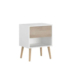 Schlafzimmerset Hardy | Doppelbett, Nachttisch | Eiche Weiß Design
