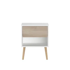 Schlafzimmerset Hardy | Doppelbett, Nachttisch | Eiche Weiß Design