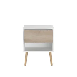 Schlafzimmerset Hardy | Doppelbett, Nachttisch | Eiche Weiß Design