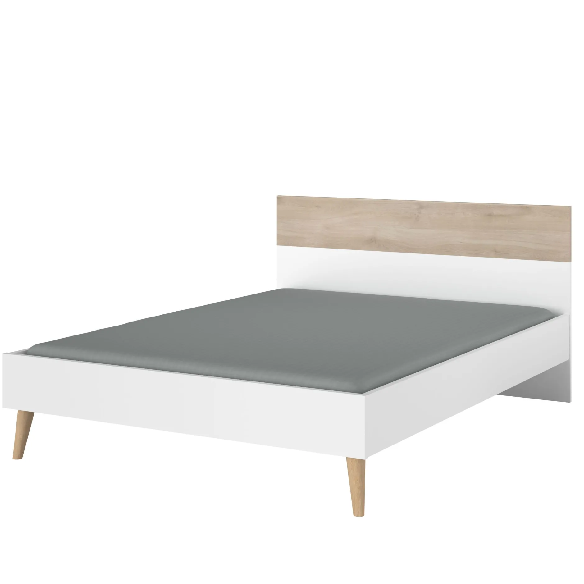 Schlafzimmerset Hardy | Doppelbett, Nachttisch | Eiche Weiß Design